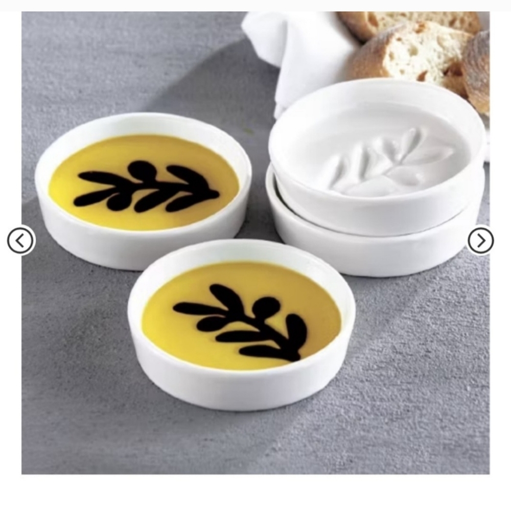 Jeanne Fitz Mini Olive Oolong & Balsamic Vinegar Dipping Trays - Set of 4